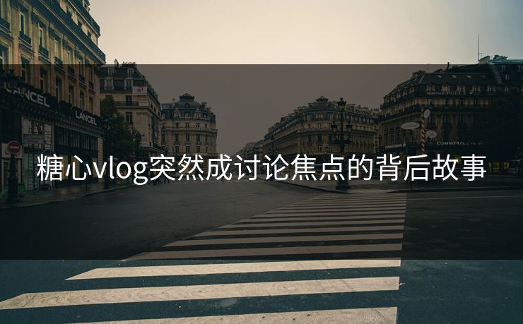 糖心vlog突然成讨论焦点的背后故事