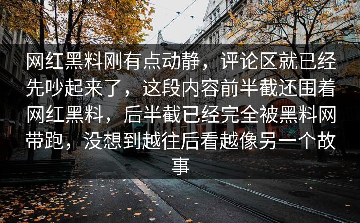 网红黑料刚有点动静，评论区就已经先吵起来了，这段内容前半截还围着网红黑料，后半截已经完全被黑料网带跑，没想到越往后看越像另一个故事