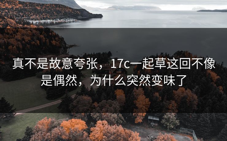真不是故意夸张，17c一起草这回不像是偶然，为什么突然变味了