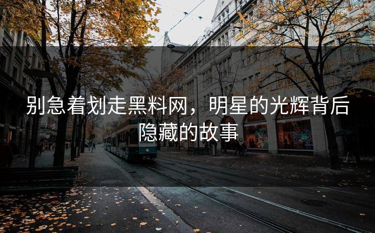 别急着划走黑料网，明星的光辉背后隐藏的故事